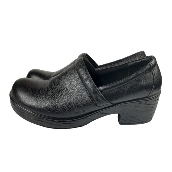 BOC Born Concept Shoes Womens Size 10M Black Leather Pebbled Clogs Mules C80803 - Picture 3 of 14